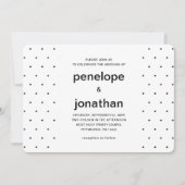 Einfache und schicke schwarze und weiße Punkte Einladung (Vorderseite)