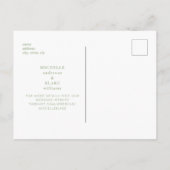 Einfache und schlanke Monogramm Sage III Save the  Ankündigungspostkarte (Rückseite)