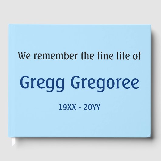 Einfache und Schlichte Begräbnisbroschüre Gästebuch (Vorderseite)