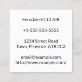 Einfache und Schlichte Berufliche Visitenkarte (Rückseite)