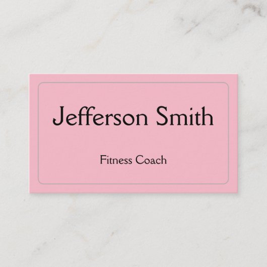 Einfache und Schlichte Fitness Coach Business Card Visitenkarte (Vorderseite)
