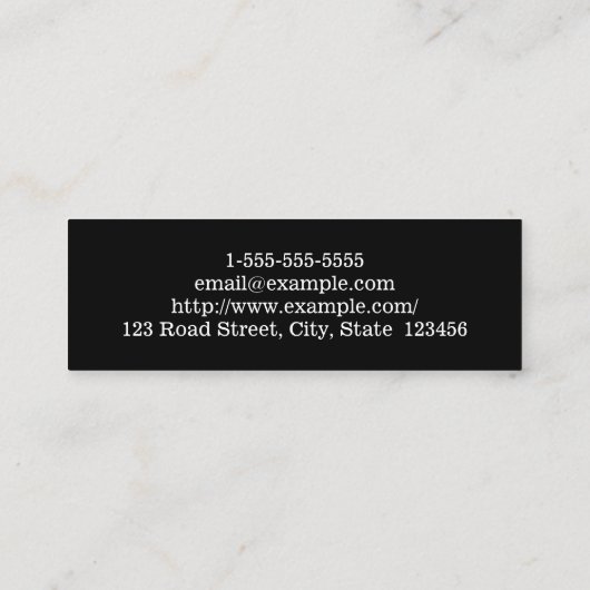 Einfache und schlichte mini visitenkarte (Rückseite)