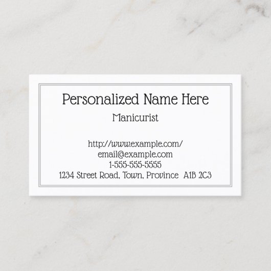 Einfache und Schlichte Visitenkarte (Vorderseite)