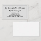 Einfache und Schlichte Visitenkarte für Ophthalmol (Vorne/Hinten)