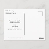 Einfache und sportliche Abschluss Foto Ankündigung Postkarte (Rückseite)