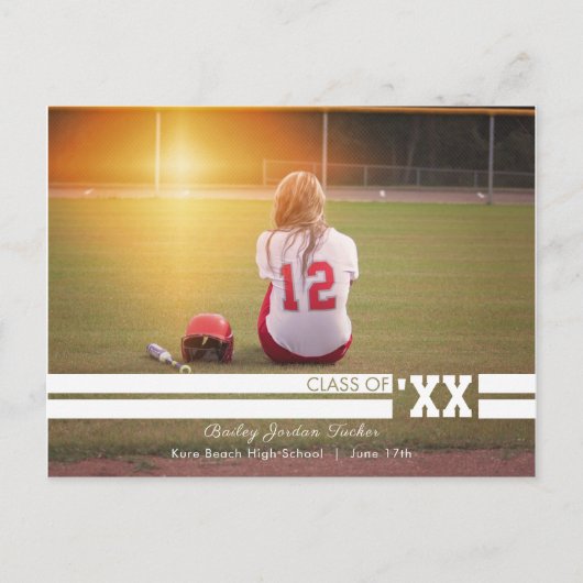 Einfache und sportliche Abschluss Foto Ankündigung Postkarte (Vorderseite)