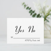 Einfache und stilvolle Schwarz-Weiß-UAWG RSVP Karte (Stehend Vorderseite)