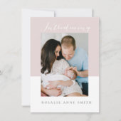 einfache und süße Geburtsankündigung mit Botschaft Einladung (Vorderseite)