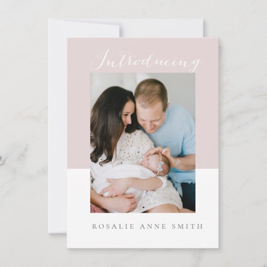 einfache und süße Geburtsankündigung mit Botschaft Einladung (Vorderseite)