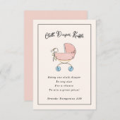Einfache und süße Rosa- und Blaupinkeln Begleitkarte (Vorne/Hinten)