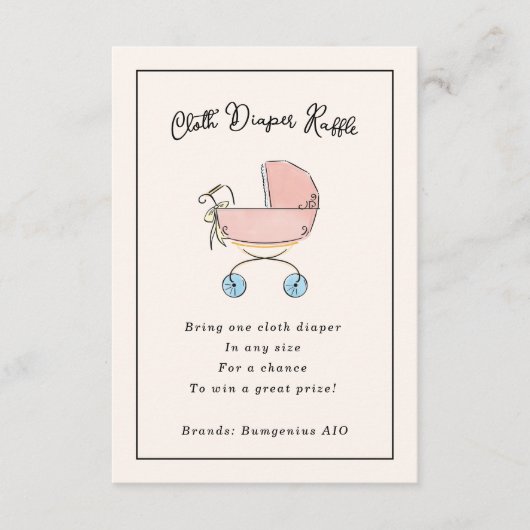 Einfache und süße Rosa- und Blaupinkeln Begleitkarte (Vorderseite)