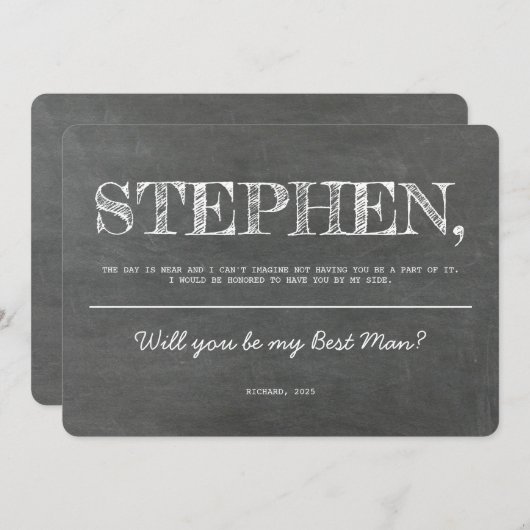 Einfache und süße Trauzeuge-Vorschlagskarte Einladung (Vorne/Hinten)