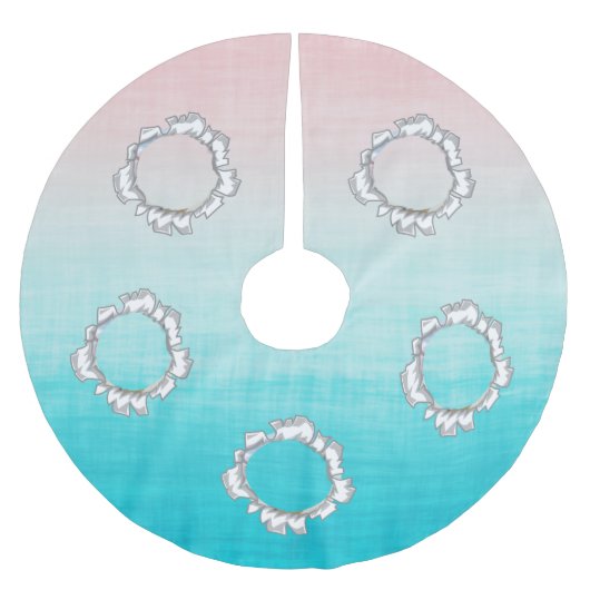 Einfache und trendy benutzerdefinierte Foto Polyester Weihnachtsbaumdecke (Vorderseite)