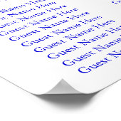 Einfache und unverzichtbare blaue Sitzkarten Poster (Ecke)