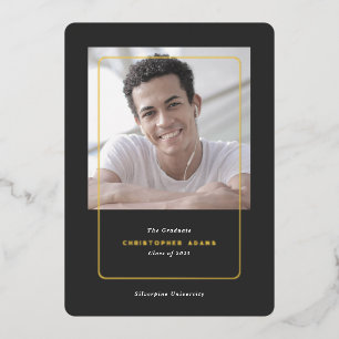 Einfache Uni-Abschluss-Ankündigung Fotokarten Folien Feiertagskarte