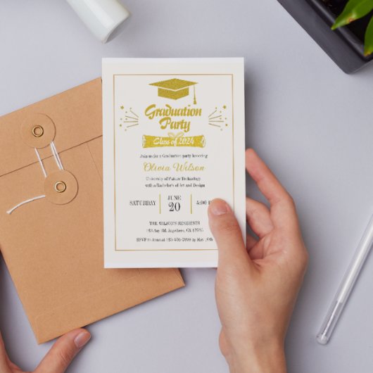 Einfache Uni-Abschluss-Einladung Einladung