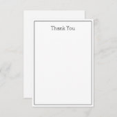 Einfache Unisex Flat Card Vielen Dank - Schwarz & Dankeskarte (Vorne/Hinten)