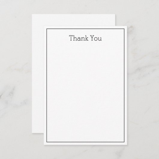 Einfache Unisex Flat Card Vielen Dank - Schwarz & Dankeskarte (Vorne/Hinten)