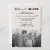 Einfache Unterhaltung 3 Abendessen in Beige und Sc Einladung (Vorderseite)