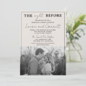 Einfache Unterhaltung 3 Abendessen in Beige und Sc Einladung (Stehend Vorderseite)