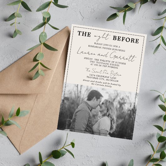 Einfache Unterhaltung 3 Abendessen in Beige und Sc Einladung