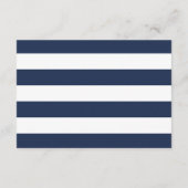 Einfache Unterkunft in Navy & White Hotel Begleitkarte (Rückseite)