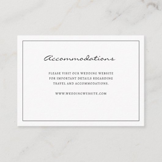 Einfache Unterkunftskarte Begleitkarte (Vorderseite)