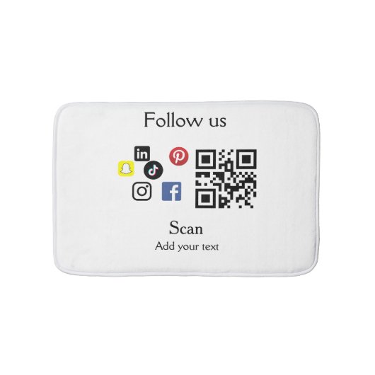 Einfache Unternehmenswebsite Barcode QR-Code Badematte (Vorderseite)