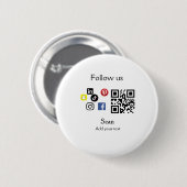 Einfache Unternehmenswebsite Barcode QR-Code Button (Vorne & Hinten)