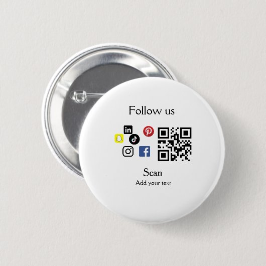 Einfache Unternehmenswebsite Barcode QR-Code Button (Vorne & Hinten)