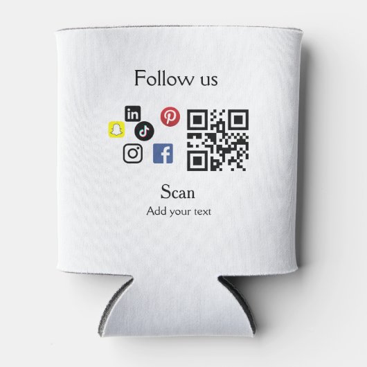 Einfache Unternehmenswebsite Barcode QR-Code Dosenkühler (Vorderseite)