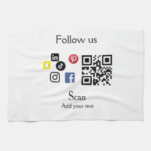 Einfache Unternehmenswebsite Barcode QR-Code Geschirrtuch