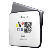 Einfache Unternehmenswebsite Barcode QR-Code Laptopschutzhülle (Vorderseite Links)