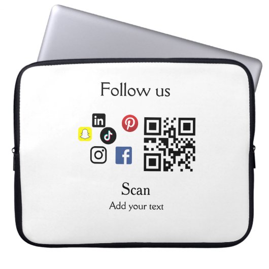 Einfache Unternehmenswebsite Barcode QR-Code Laptopschutzhülle (Vorderseite)
