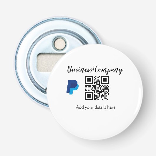 Einfache Unternehmenswebsite Barcode QR Name hinzu Flaschenöffner (Vorderseite)