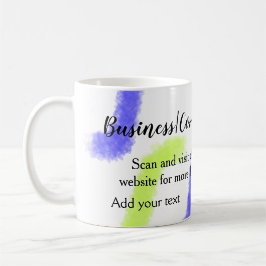 Einfache Unternehmenswebsite Barcode QR Name hinzu Kaffeetasse (Links)