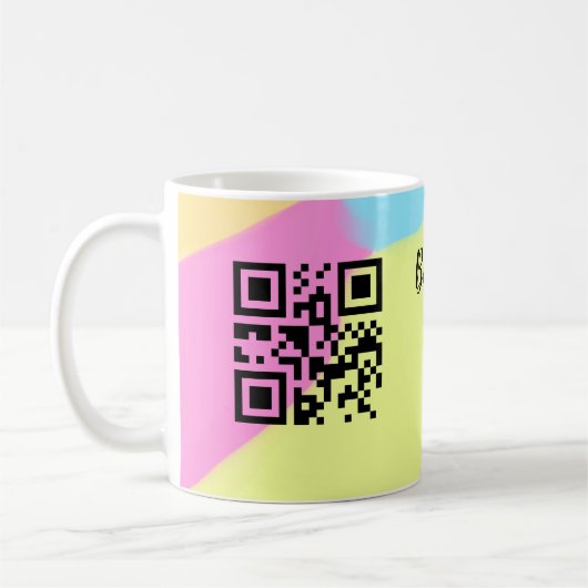 Einfache Unternehmenswebsite Barcode QR Name hinzu Kaffeetasse (Links)