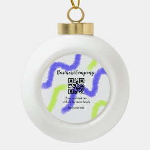 Einfache Unternehmenswebsite Barcode QR Name hinzu Keramik Kugel-Ornament