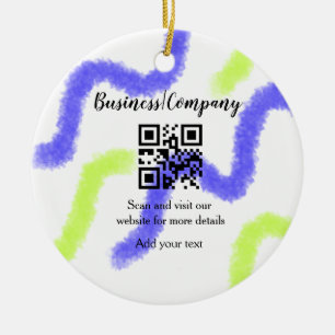 Einfache Unternehmenswebsite Barcode QR Name hinzu Keramik Ornament