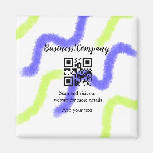 Einfache Unternehmenswebsite Barcode QR Name hinzu Magnet (Vorne)
