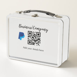 Einfache Unternehmenswebsite Barcode QR Name hinzu Metall Brotdose