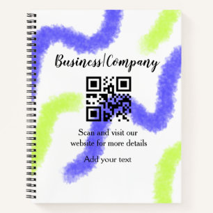 Einfache Unternehmenswebsite Barcode QR Name hinzu Notizblock