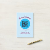 Einfache Unternehmenswebsite Barcode QR Name hinzu Post-it Klebezettel (Auf Schreibtisch)