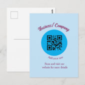 Einfache Unternehmenswebsite Barcode QR Name hinzu Postkarte (Vorne/Hinten)