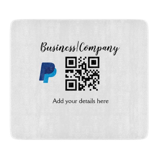 Einfache Unternehmenswebsite Barcode QR Name hinzu Schneidebrett (Vorderseite)