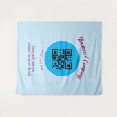 Einfache Unternehmenswebsite Barcode QR Name hinzu Wandteppich (Vorderseite (Horizontal))