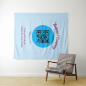 Einfache Unternehmenswebsite Barcode QR Name hinzu Wandteppich (Beispiel (Horizontal))