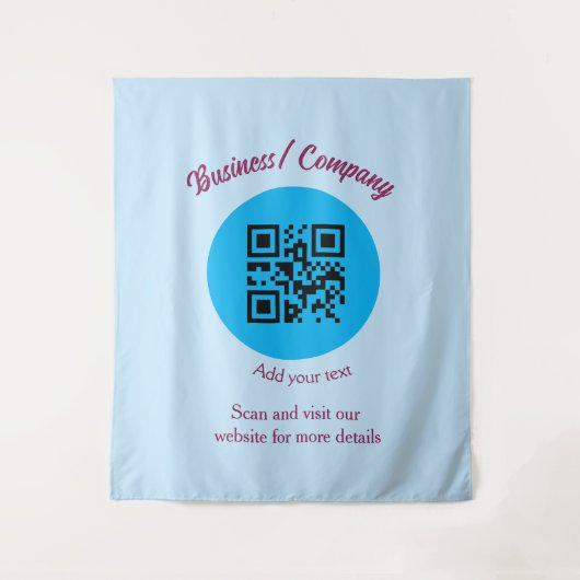 Einfache Unternehmenswebsite Barcode QR Name hinzu Wandteppich (Vorderseite)