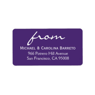 Einfache Unterzeichnung - lila Adressaufkleber