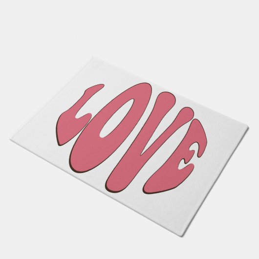 Einfache, urbane, moderne, coole Design-Liebe Fußmatte (Schrägansicht)